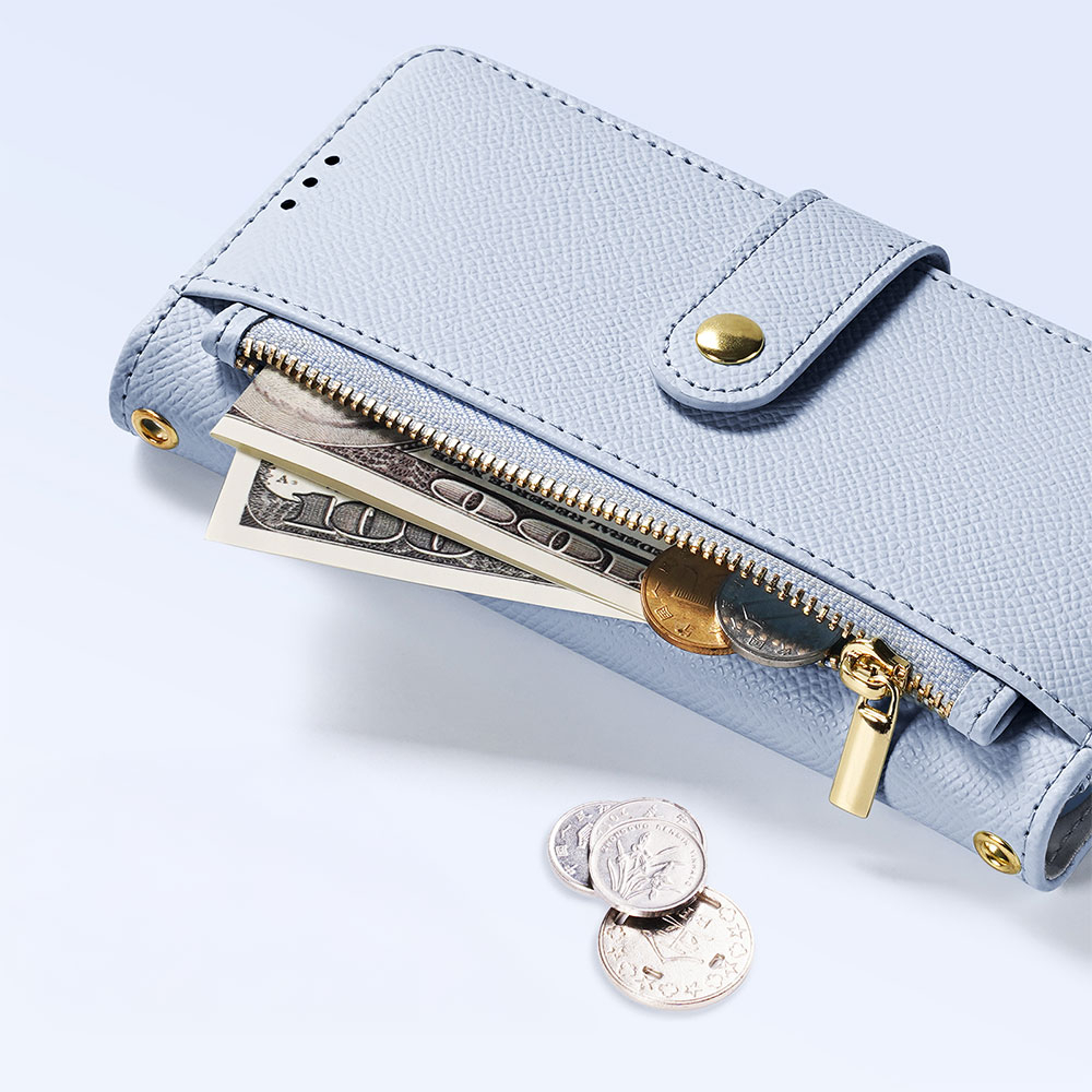 Samsung Galaxy S25 Leder Tasche mit Kartenfächer   Münzfach   Magnetische Schutzhülle - Blau