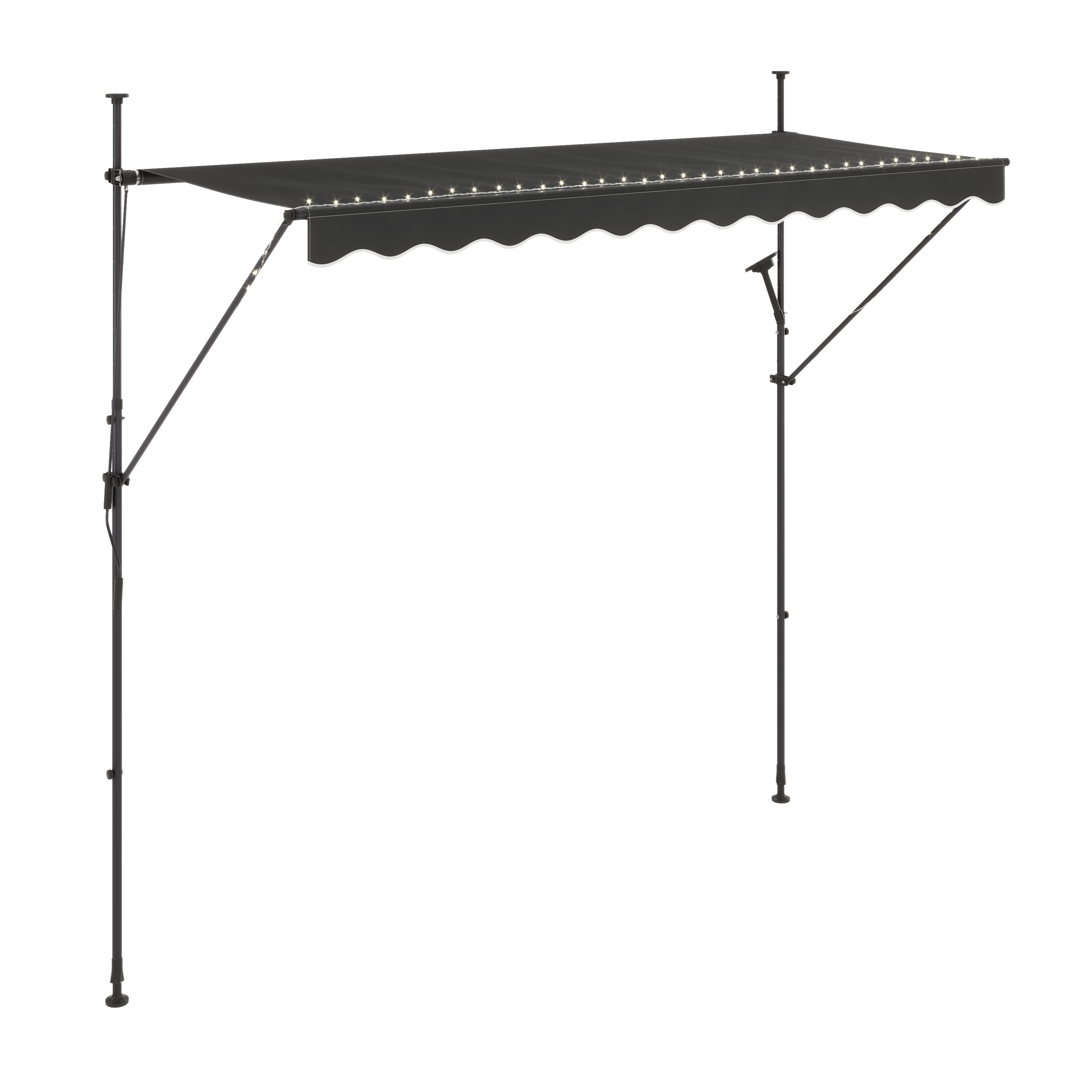 Balkonmarkise mit LED 300 x 150 cm anthrazit