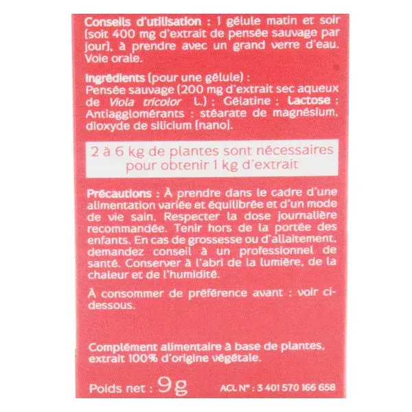 Naturactive Pensée Sauvage 30 gélules