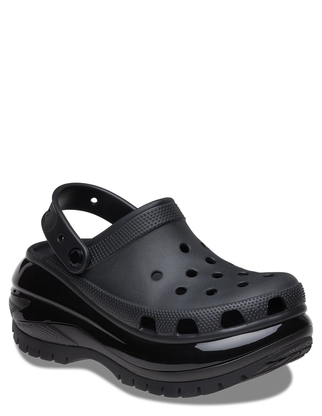 crocs sabots compensées femme classic mega crush noir