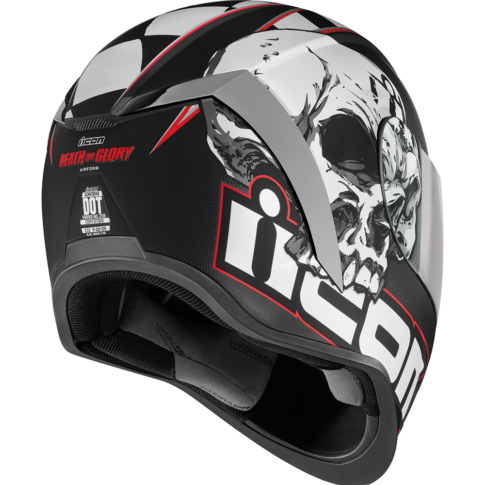Icon - Casque Airform Death or Glory™ Noir / Blanc / Rouge