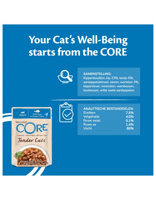 Wellness Core Tender Cuts 85 g - Kattenvoer