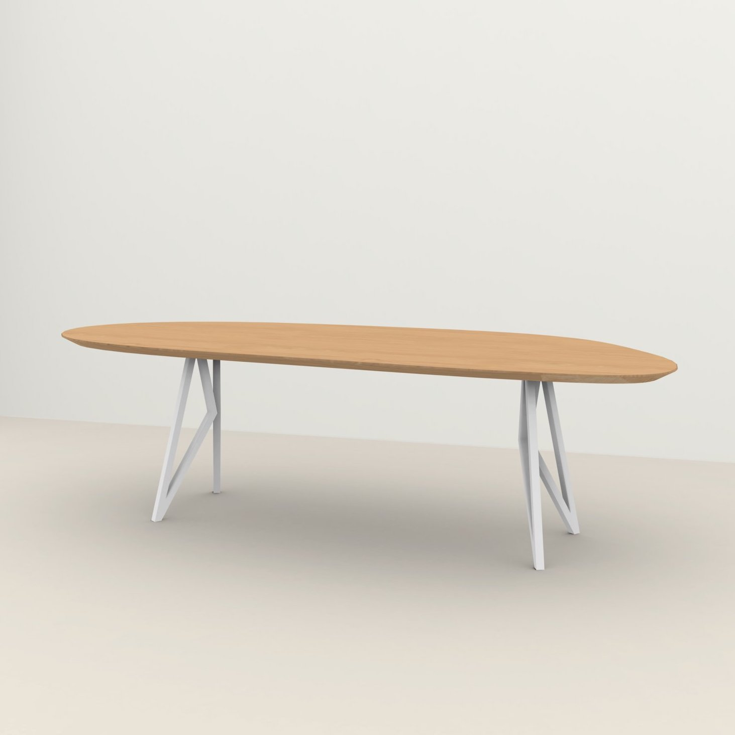 Studio HENK tafel Butterfly Blob - wit frame, hardwax light 3041 260 x 100 | HWO NL 3041 | Verjongde Rand | Frame Wit