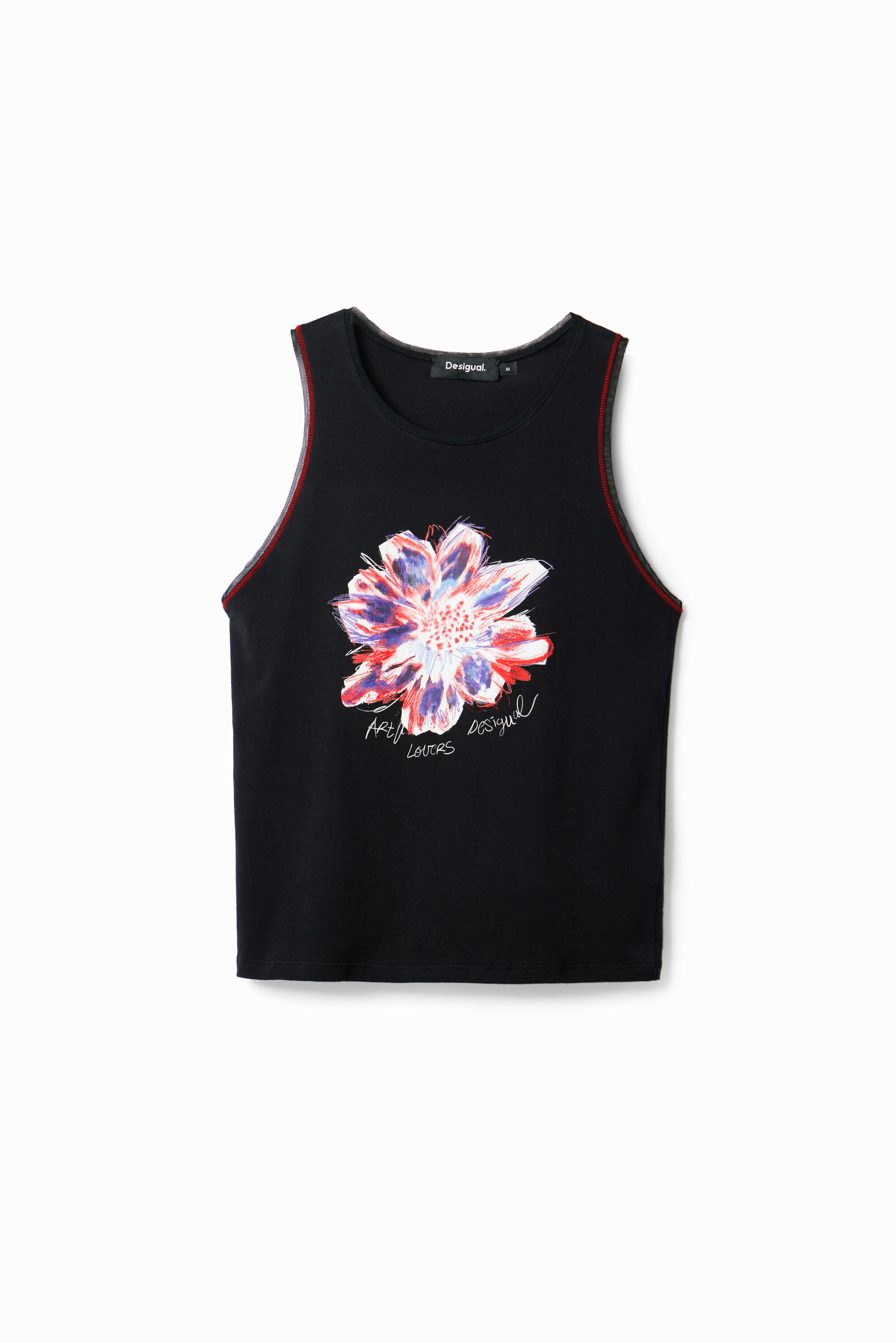 T-shirt sans manches fleur