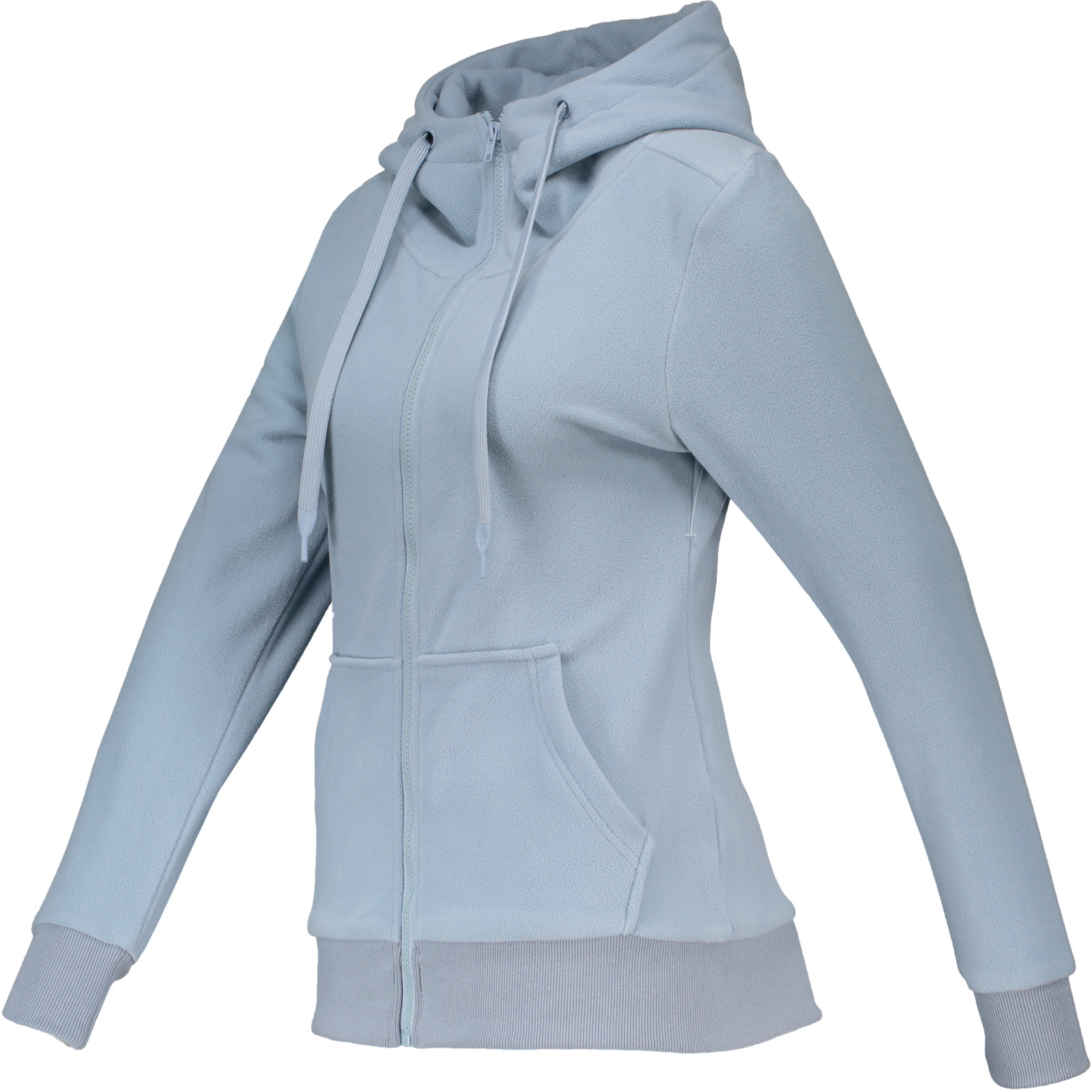 Damen-Polarfleecejacke mit Kapuze XXL, hellblau