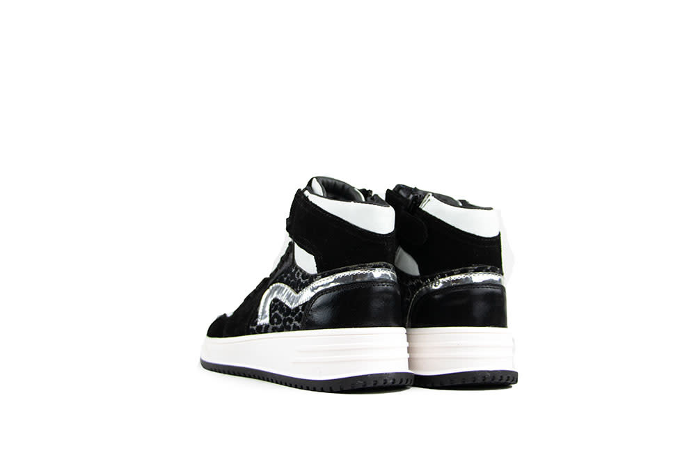 Hip Hoge Sneaker Donkerzilver Combi