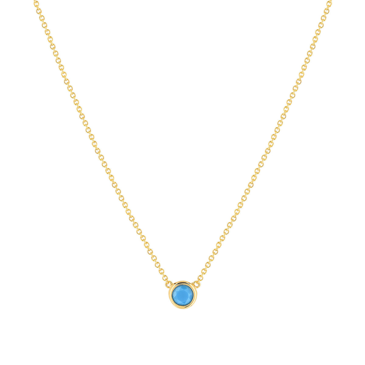 Collier plaqué or turquoise imitation 45 cm