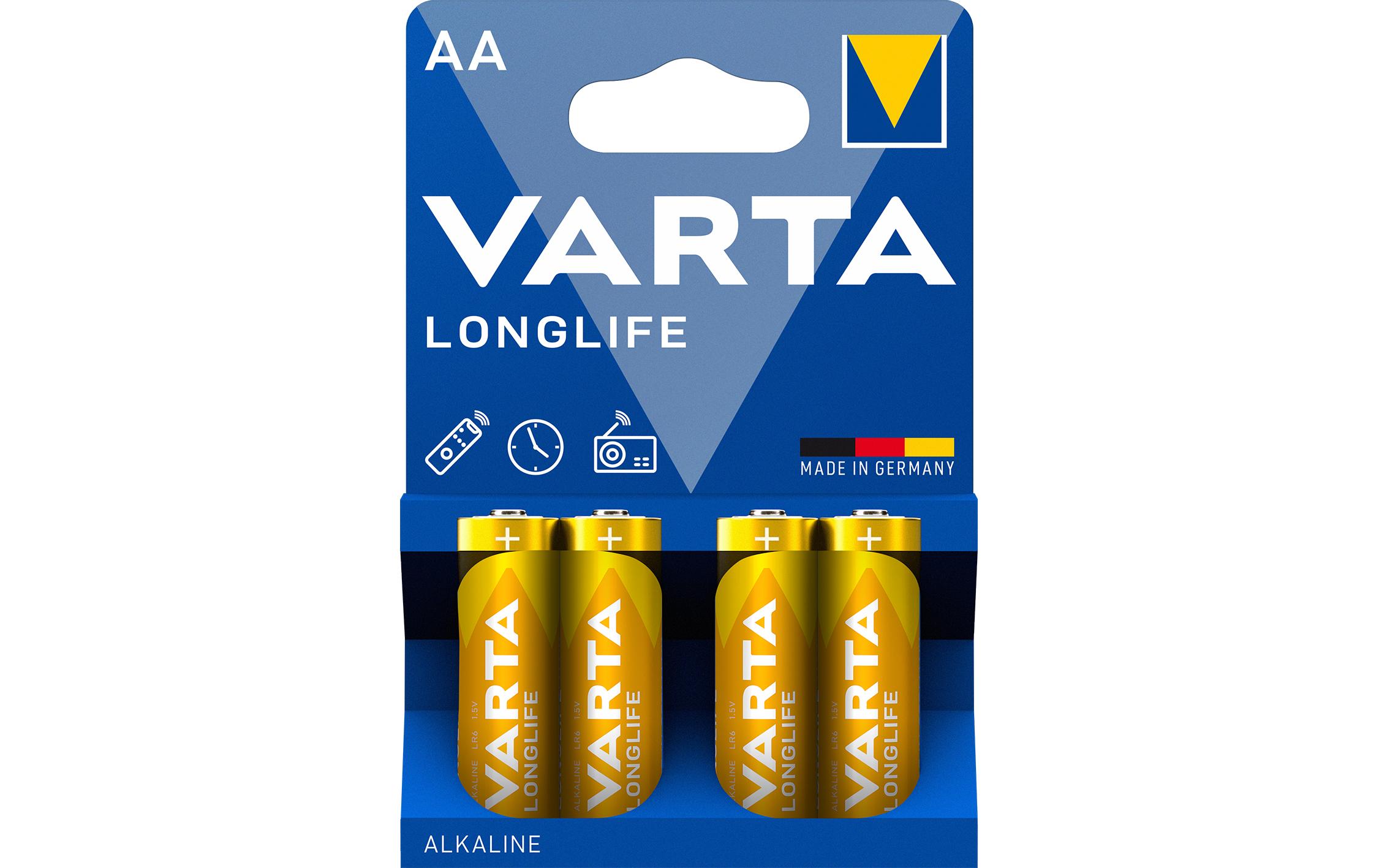 Batterie Longlife AA , 4 StückMignon Batterie, AA