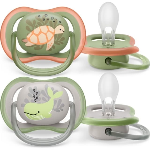 Philips Avent SCF085/60 Ultra Air-sutter 6-18 måneder, 2 stk, skildpadde