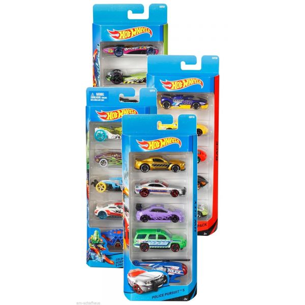Mattel Hot Wheels - Pack de 5 Carros Ferrari - Sortido