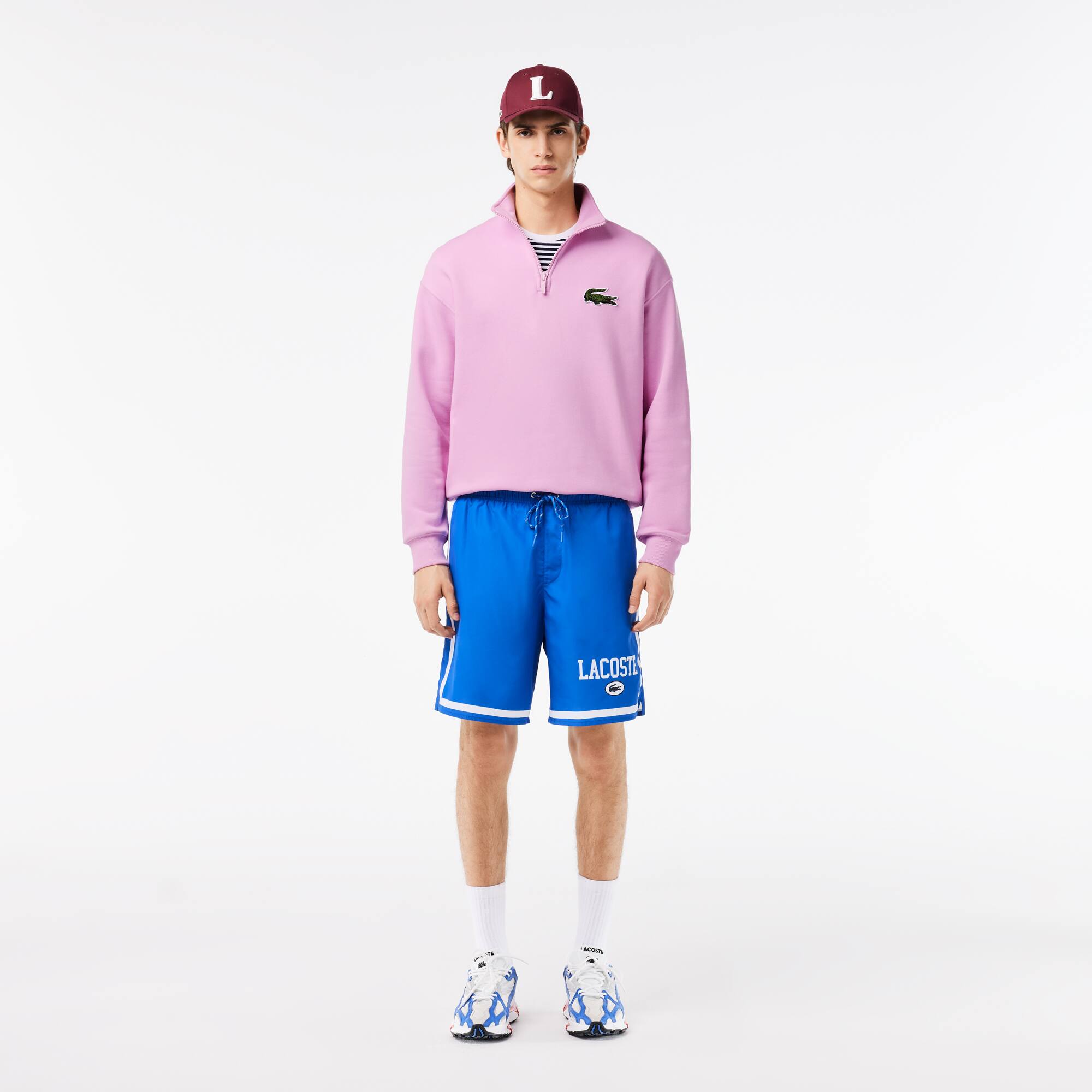 Unisex Jogger-Sweatshirt aus Bio-Baumwolle mit hohem Kragen Sweatshirts - Rosa - Lacoste - Unisex