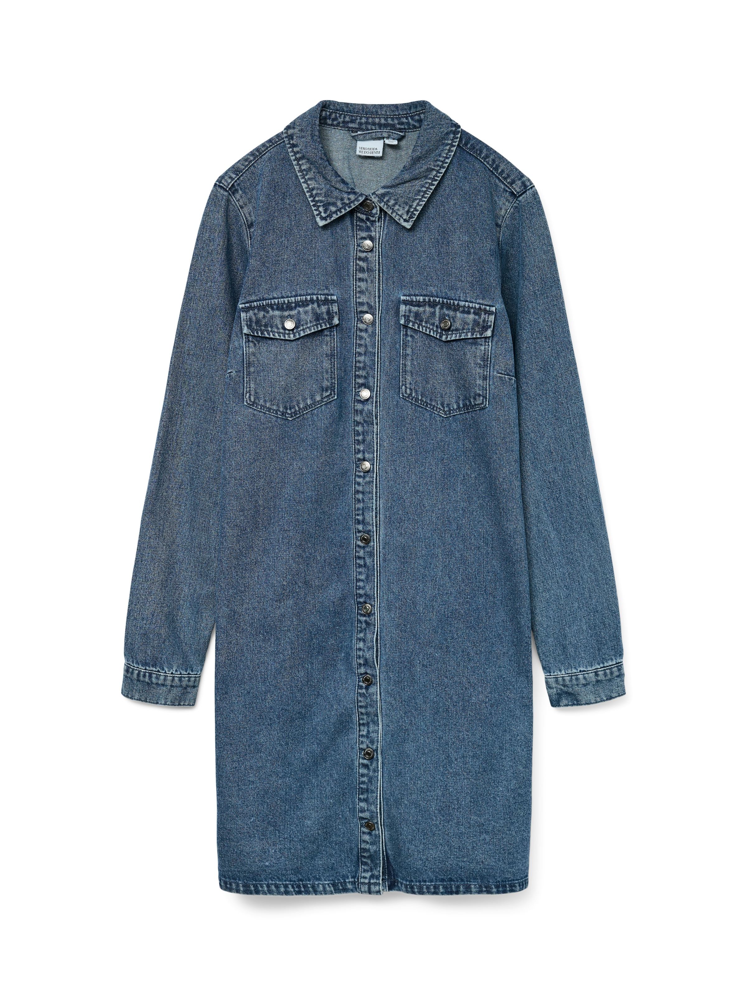 Vero Moda Jeanskleid »VMJENNIE LS SHORT DENIM DRESS GA NOOS« Brusttaschen