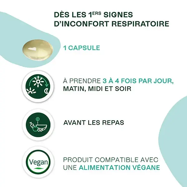 Cápsulas Naturaactive GAE Orgânicas para o Sistema Respiratório com Óleos Essenciais - 30 cápsulas