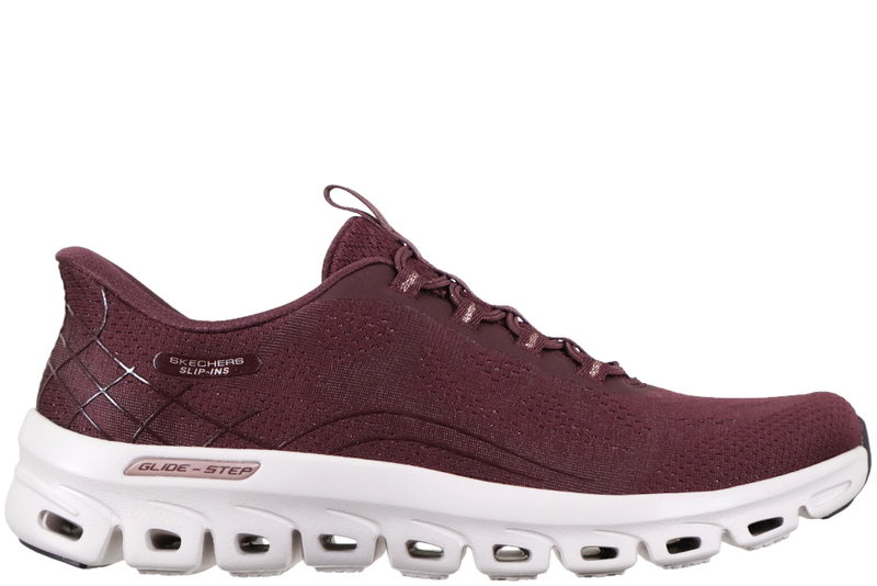 SKECHERS GLIDE-STEP ELEVATE AMAZE SLIP-INS SKO I BORDEAUX TEKSTIL