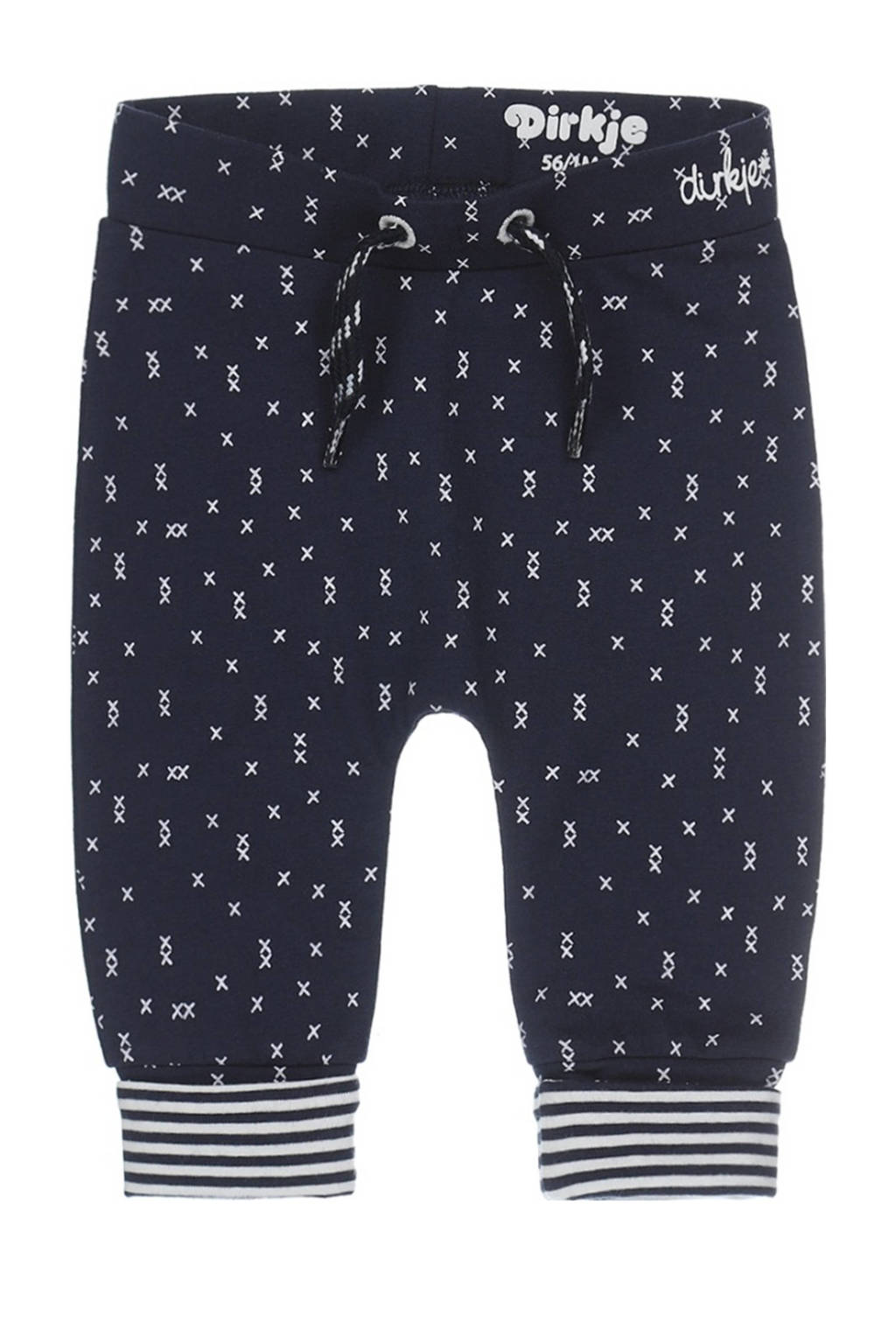 Dirkje baby broek met katoen donkerblauw/wit