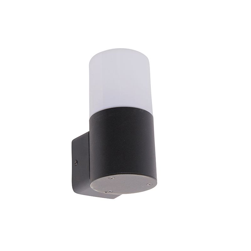 Moderne buiten wandlamp zwart met opaal kap IP44 - Odense