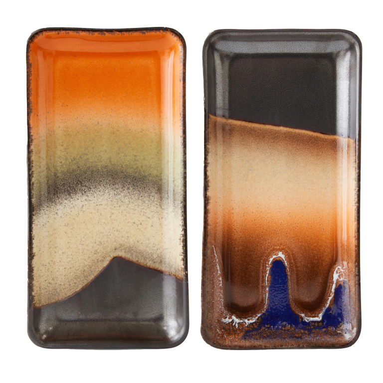 HKliving 70's Ceramic dienblad 18,5x9 set van 2 twenty four hours