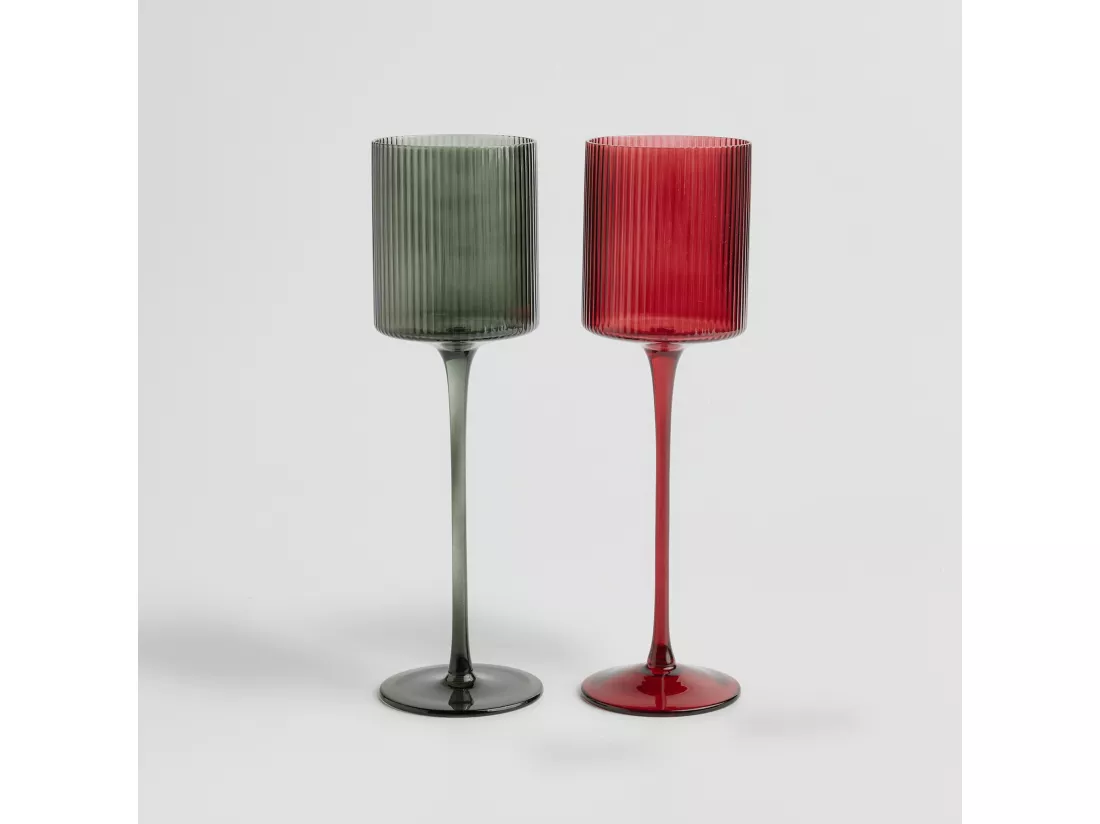 Bougeoir Venase Rouge Moyen 30 x 8.5