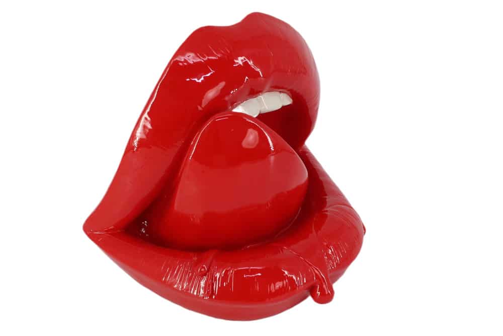 Deko-Figur LIP 25cm rot weiß Hochglanz handmade Pop-Art