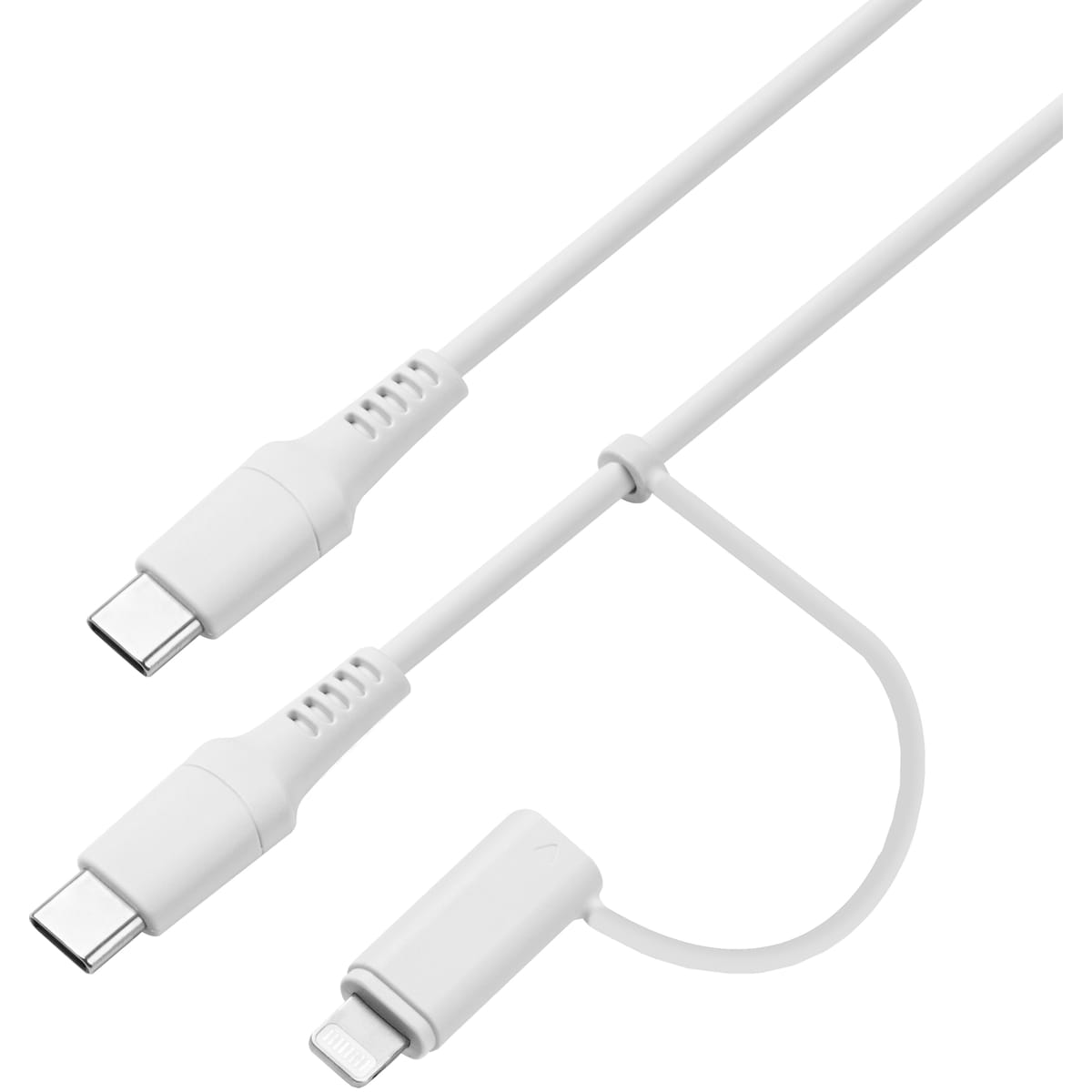 Sandstrøm USB-C til USB-C-kabel med Lightning-adapter (3m)