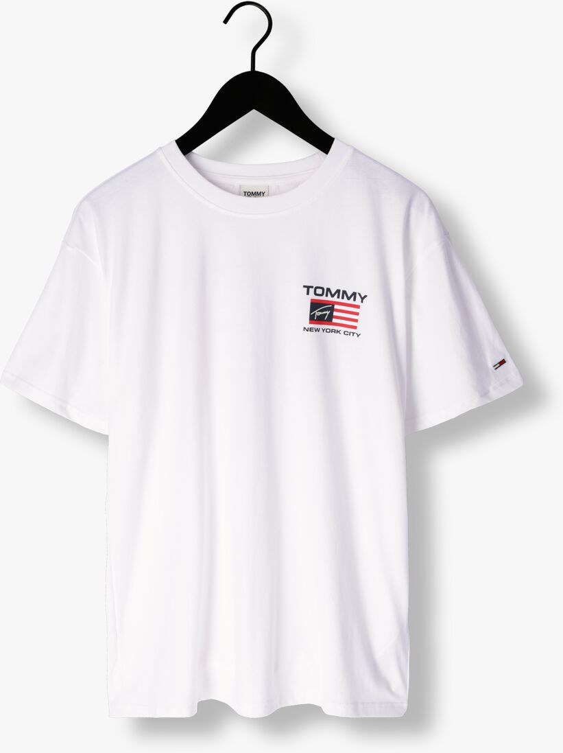 TOMMY JEANS witte tommy jeans t-shirt clsc athletic flag tee