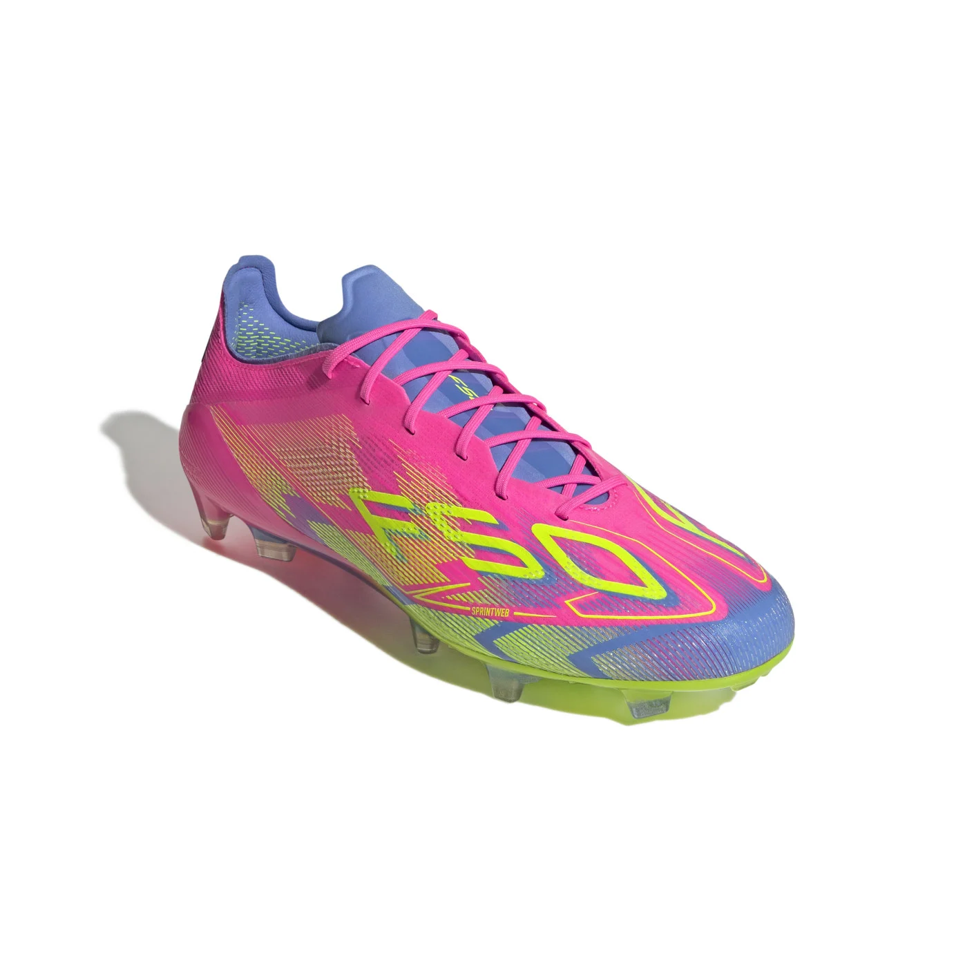 Adidas F50 Elite Gras Voetbalschoenen (FG) Roze Neongeel Blauw