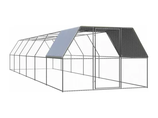 Poulailler 3x12x2 m acier galvanisé