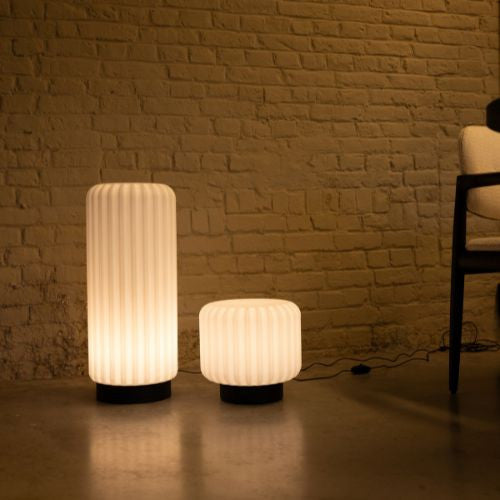 Dentelles Tall XL Lampe mit Kabel und Dimmer - schwarzer Fuss