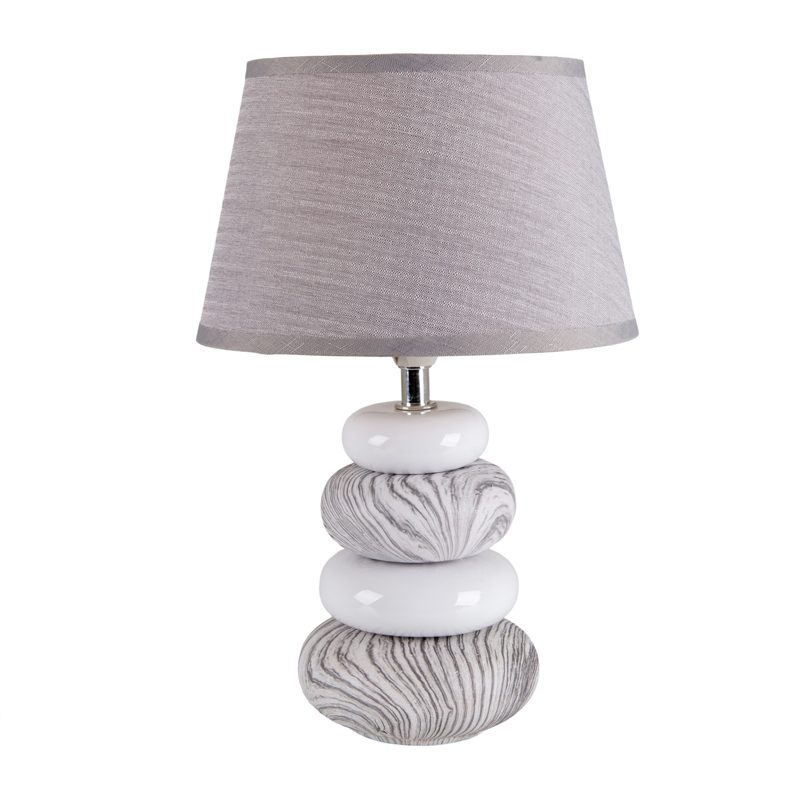 Tischleuchte STONEY - grau-weiß - Keramik - 31 cm