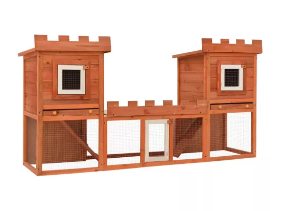Clapier large d'extérieur avec maison double
