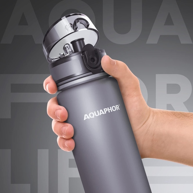 AQUAPHOR - City Filterflasche - 0,5 L - grau