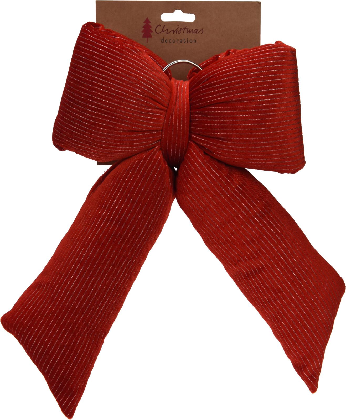 NOEUD VELOURS ROUGE 20X30CM