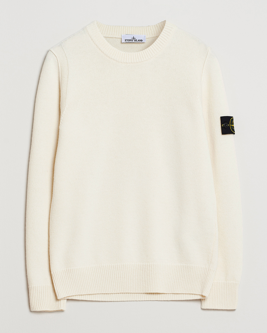 Stone Island Knitted Lambswool Crew Neck Ivory