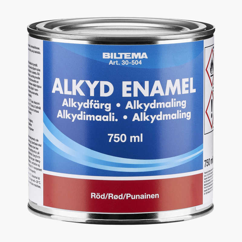 Alkydmaling, rød 0,75 liter
