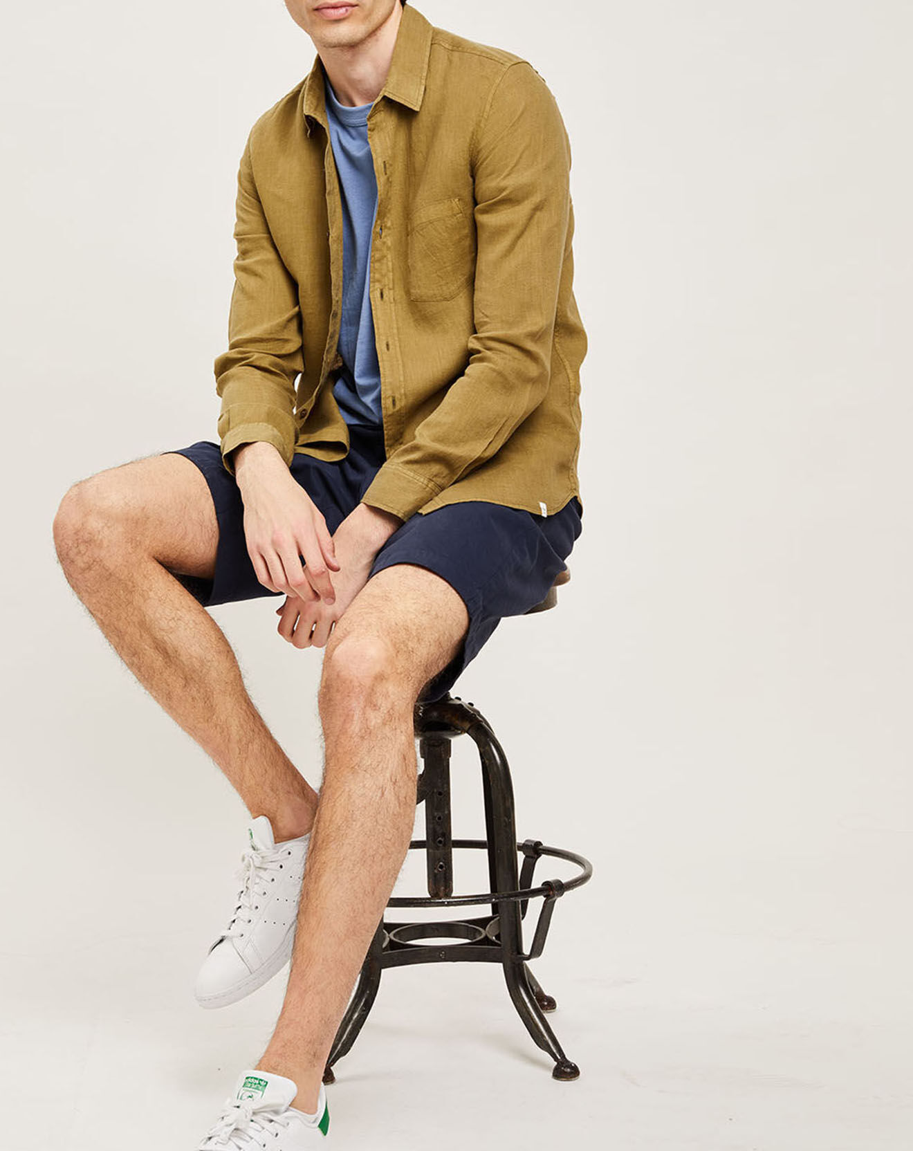 Harris Wilson Chemise slim 100% Lin Efesio militaire
