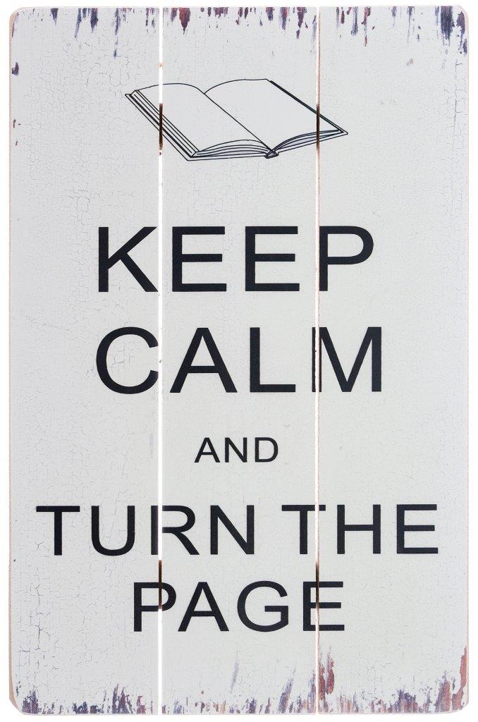 Holzschild - Turn the page - 30x45 cm