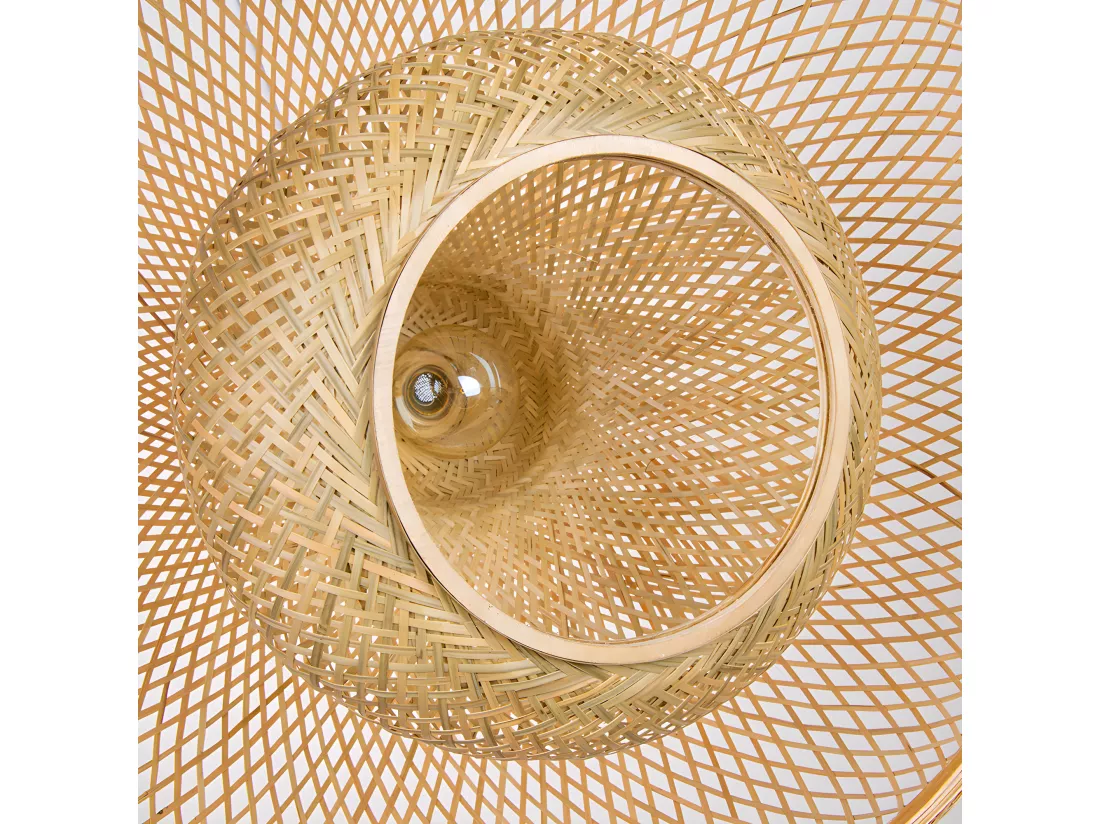 Luminaire suspension en bambou naturel d60 cm x h45 cm