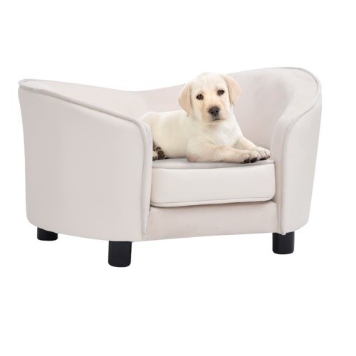 Sofá para cães Vidaxl com estofamento grosso na cor creme