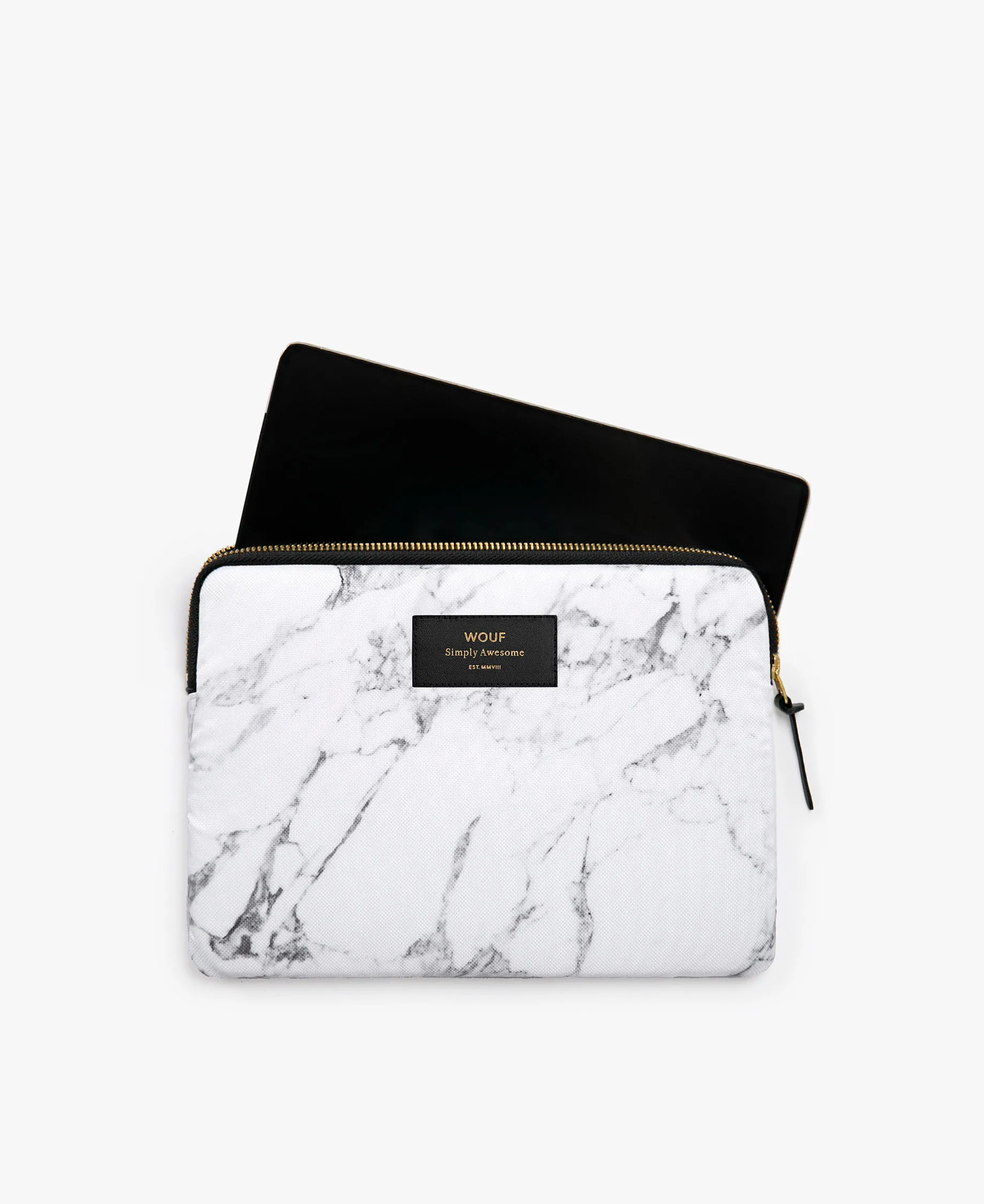 Wouf White Marble iPad sleeve