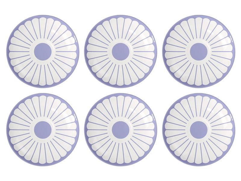 Villeroy & Boch Espressountertasse Fleur 6 Stück, Blau Untertasse aus hochwertigem Porzellan