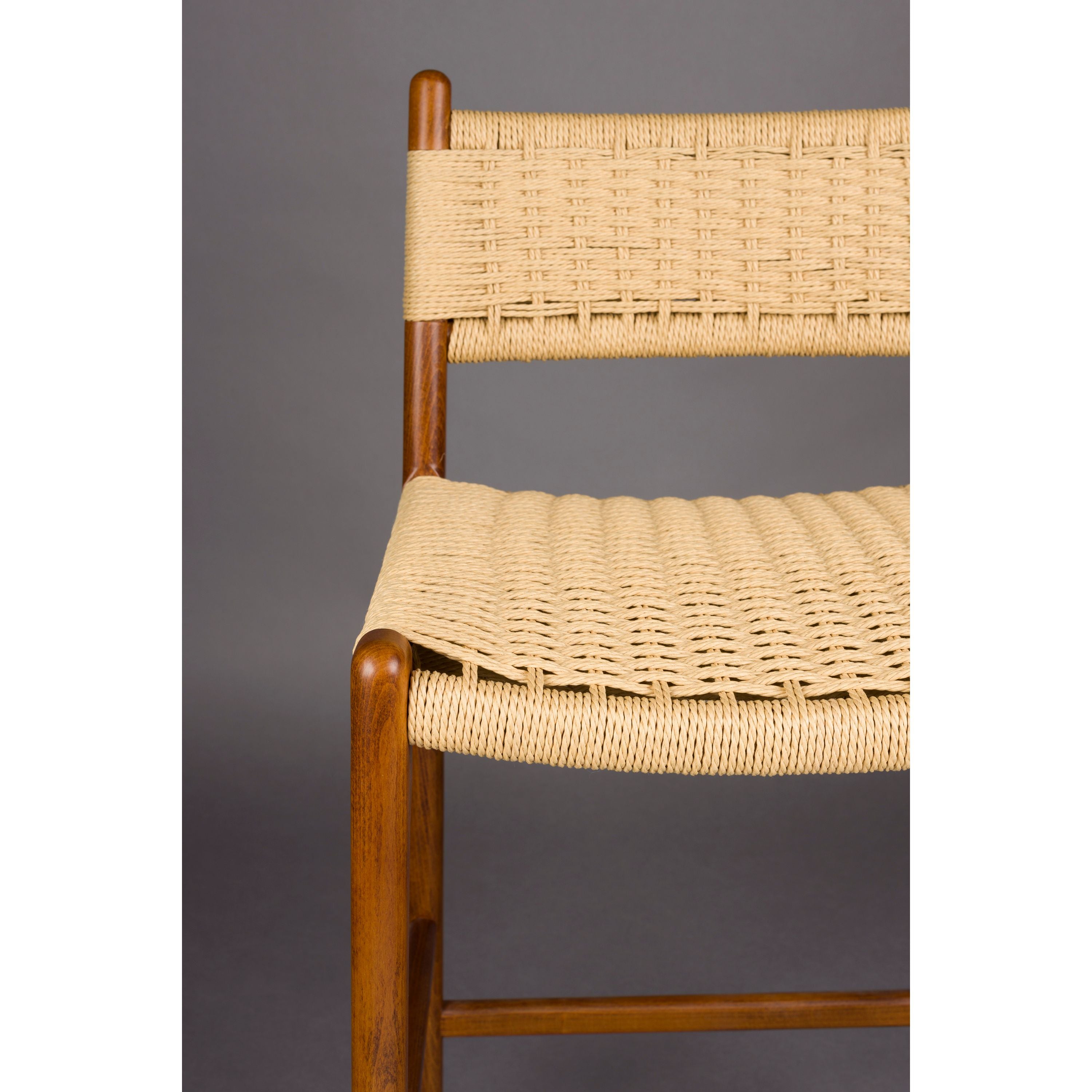 Dutchbone Cecile Counter| Barkruk met Rugleuning Walnoot - Bruin