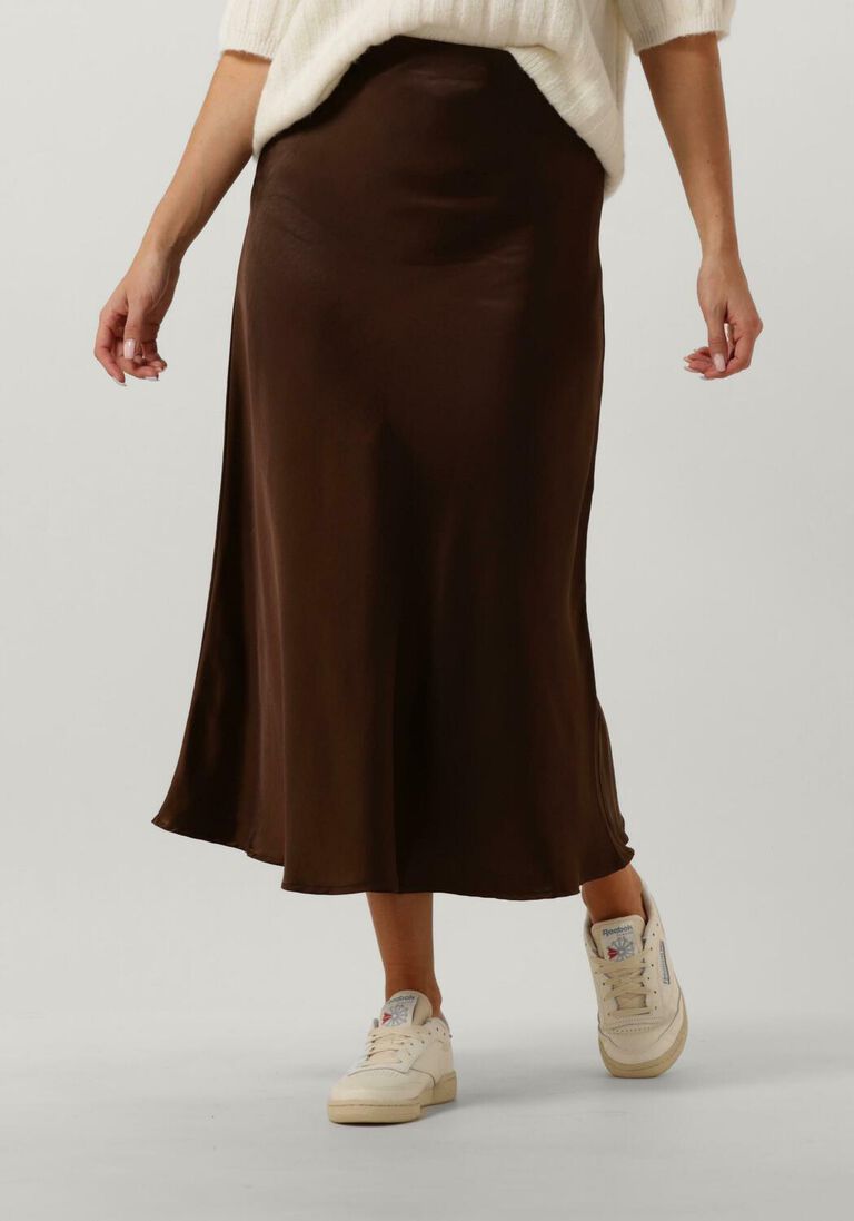 NOTRE-V bruine notre-v midirok satin skirt