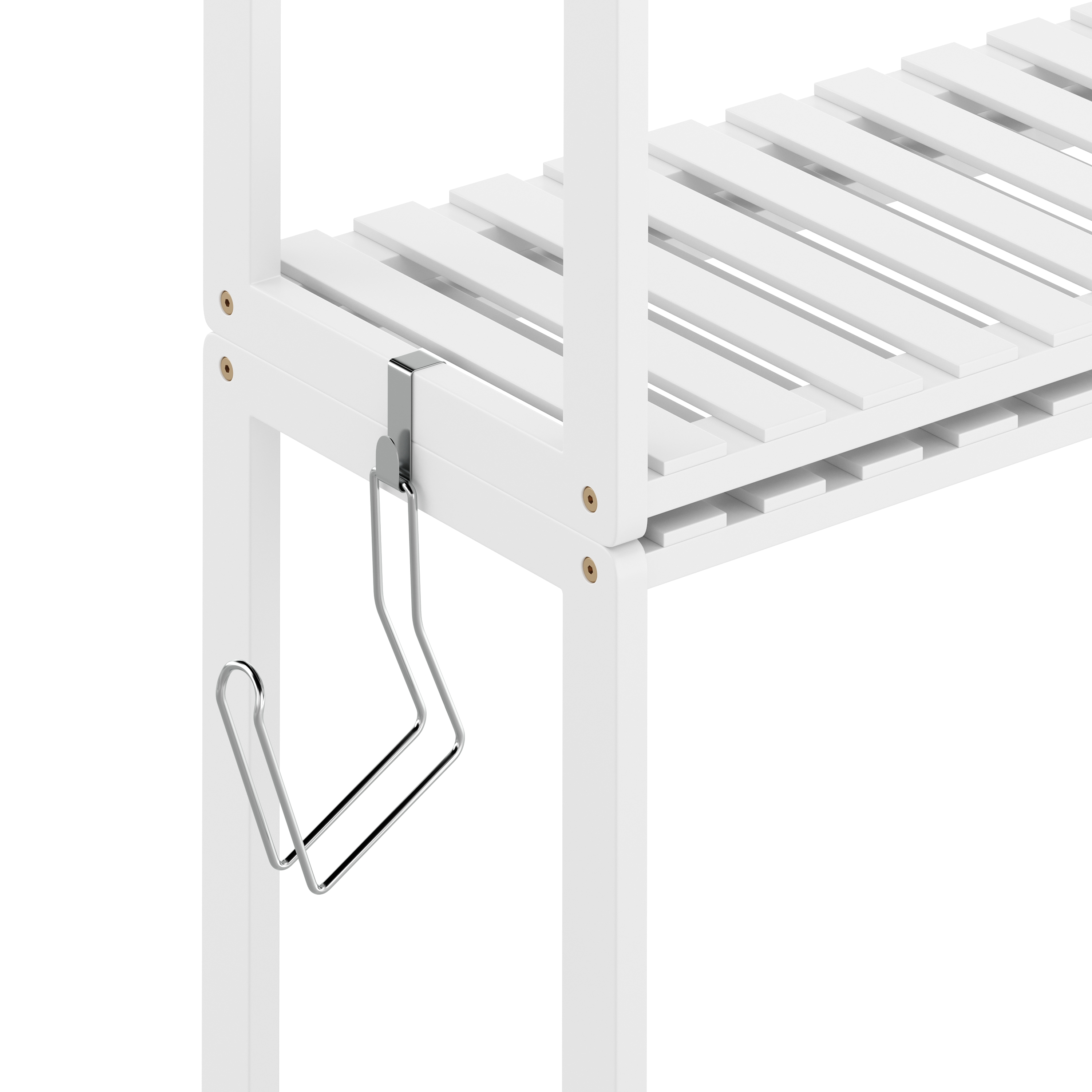 Toilettenregal Bambus 63 x 26 x 163 cm weiss