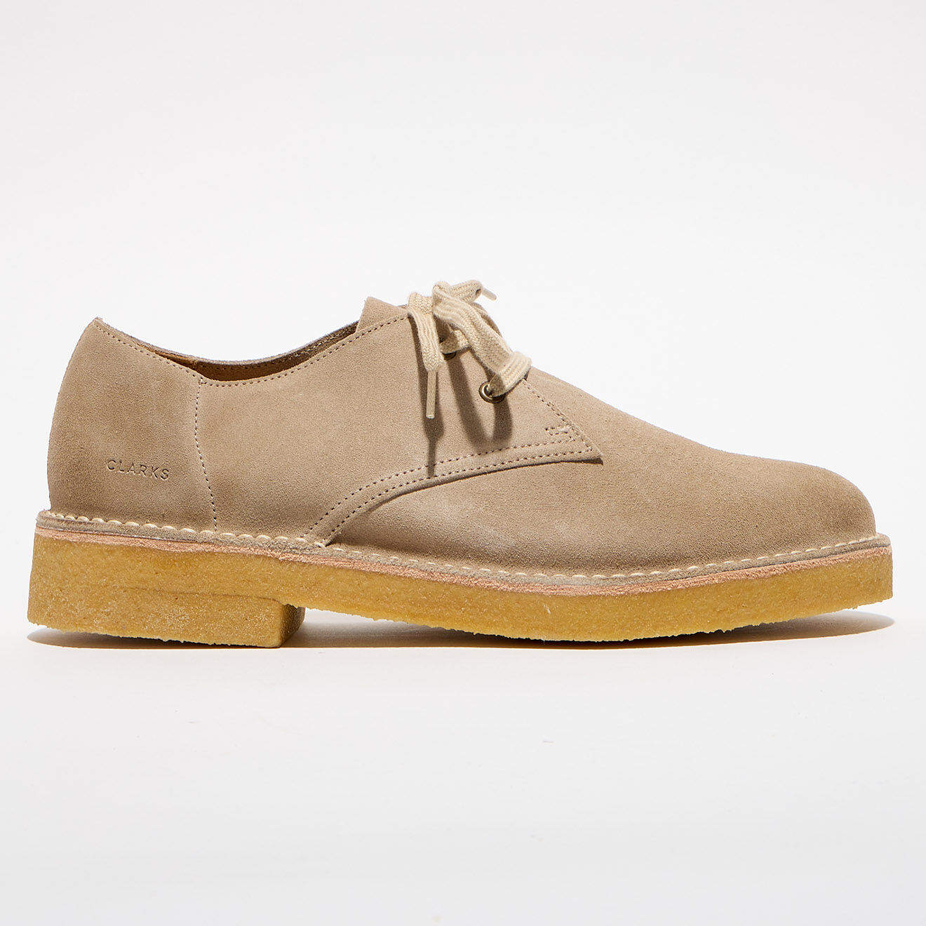 Clarks Originals Derbies en Velours de Cuir Desert Khan sable
