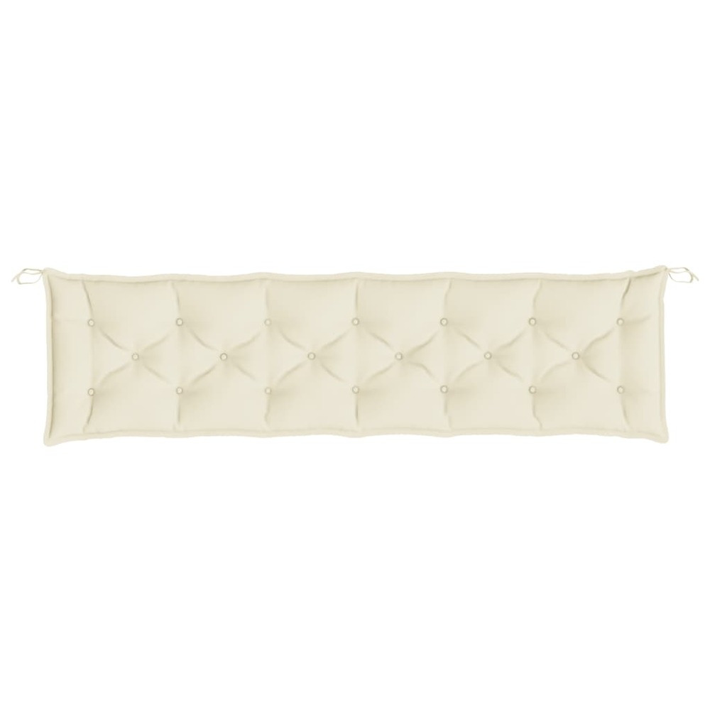 Coussins de banc de jardin 2 pcs blanc crème tissu oxford