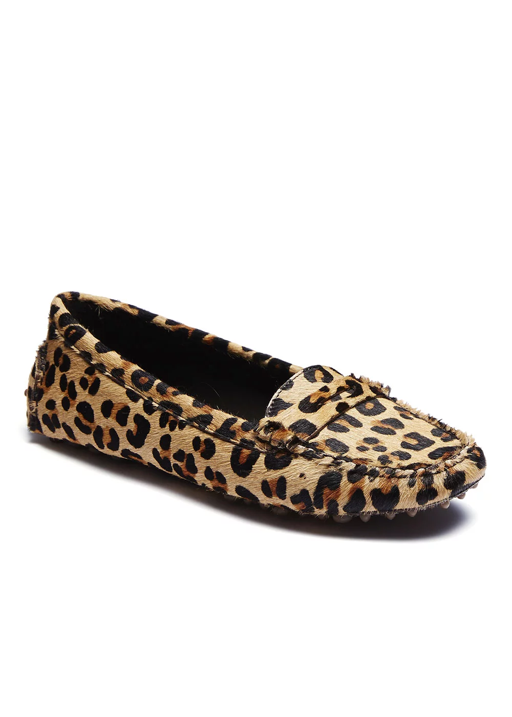MOCASSIN ROUND DRIVER LEOPARD CAMEL