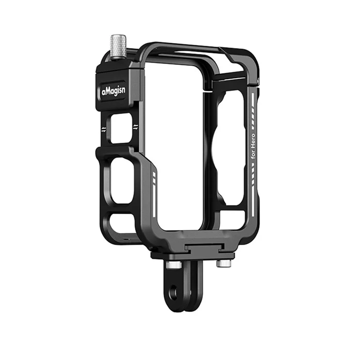 AMAGISN - GoPro Hero 13 / 12 / 11 / 10 / 9 Black Hardcase Schutzgehäuse mit Halterung / Protective Housing aus Metall - Schwarz