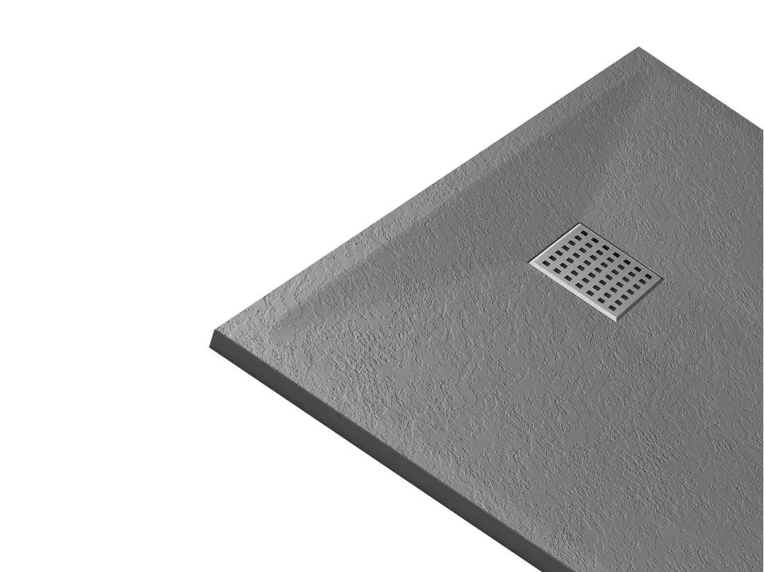 Receveur extra-plat à poser ou à encastrer découpable en résine SMC - Gris - 140 x 90 cm - MIRNOSA