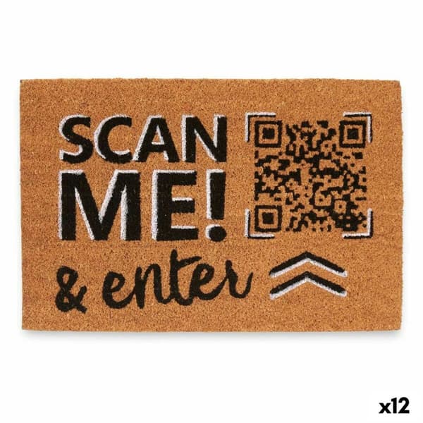 Dørmatte Scan Me! Naturell 60 x 1 x 40 cm (12 enheter)