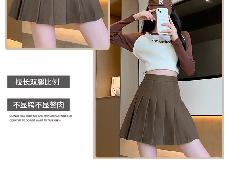 Ukiyo - Hoge taille geplooide mini A-lijn rok (verschillende ontwerpen)